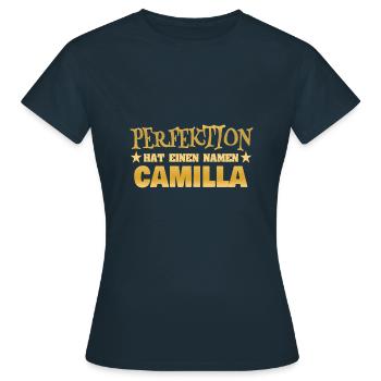 Nom de femme Camilla - T-shirt Femme - marine - Devant - AI Model Female 172 dark (172cm)