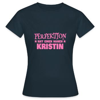 Kristin als Frauenname - Frauen T-Shirt - Navy - Vorne - AI Model Female 172 dark (172cm)