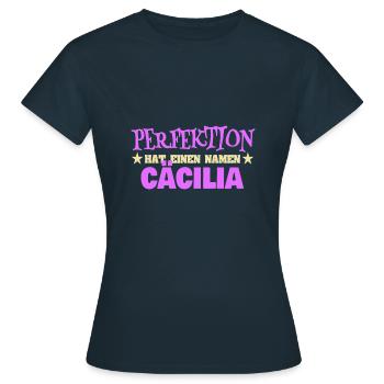 Nom de femme Cäcilia - T-shirt Femme - marine - Devant - AI Model Female 172 dark (172cm)