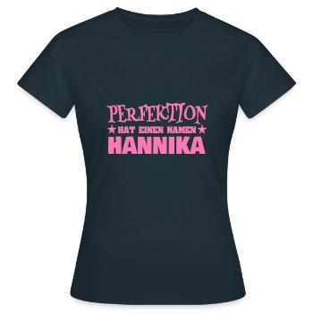 Nom de la femme Hannika - T-shirt Femme - marine - Devant - AI Model Female 172 dark (172cm)