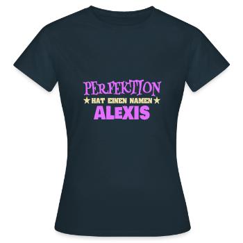 Geschenk für Alexis - Frauen T-Shirt - Navy - Vorne - AI Model Female 172 dark (172cm)