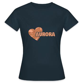 Vorname Aurora - Frauen T-Shirt - Navy - Vorne - AI Model Female 172 dark (172cm)
