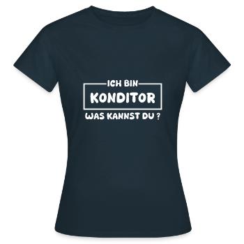 Konditor - Frauen T-Shirt - Navy - Vorne - AI Model Female 172 dark (172cm)