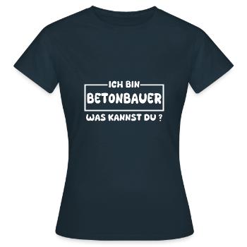 Métier de bétonnier - T-shirt Femme - marine - Devant - AI Model Female 172 dark (172cm)
