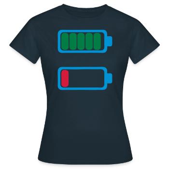 battery charge low vacuum battery fatigue - Women's T-Shirt - navy - Front - AI Model Female 172 dark (172cm)