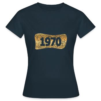 Lingots d’or 1970 - T-shirt Femme - marine - Devant - AI Model Female 172 dark (172cm)
