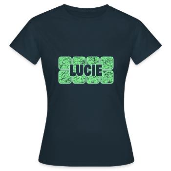 Prénom Lucie - T-shirt Femme - marine - Devant - AI Model Female 172 dark (172cm)