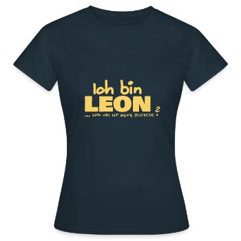 Ausrede Namenschild Leon - Frauen T-Shirt - Navy - Vorne - AI Model Female 172 dark (172cm)