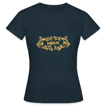 Amelia - Frauen T-Shirt - Navy - Vorne - AI Model Female 172 dark (172cm)