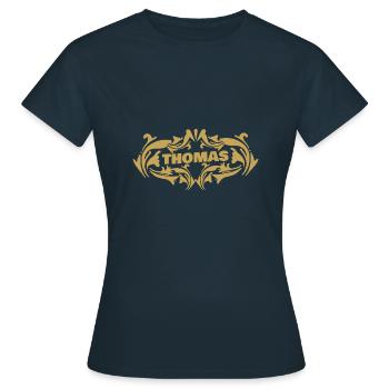 Thomas - Women's T-Shirt - navy - Front - AI Model Female 172 dark (172cm)