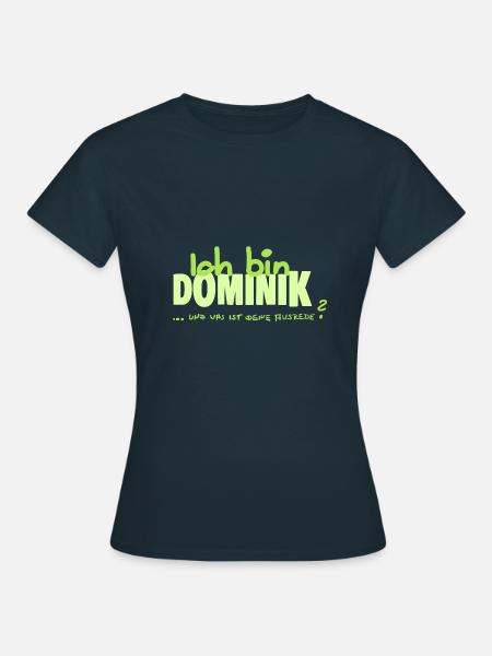 Namenschild Dominik - Frauen T-Shirt - Navy