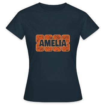 Amelia als Vorname - Frauen T-Shirt - Navy - Vorne - AI Model Female 172 dark (172cm)