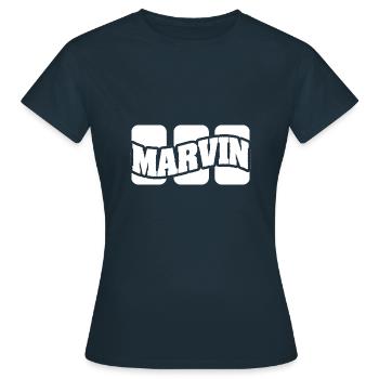 Marvin as a name - Women's T-Shirt - navy - Front - AI Model Female 172 dark (172cm)