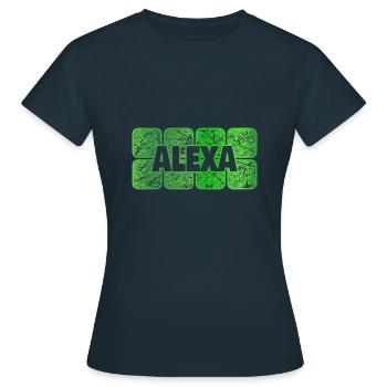 Vorname Alexa - Frauen T-Shirt - Navy - Vorne - AI Model Female 172 dark (172cm)