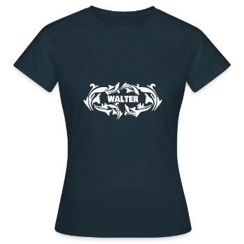 Walter - Frauen T-Shirt - Navy - Vorne - AI Model Female 172 dark (172cm)