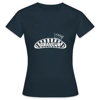 Cadeau pour graveur - T-shirt Femme - marine - Devant - AI Model Female 172 dark (172cm)