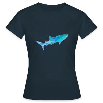 Requin-baleine bleu vert - T-shirt Femme - marine - Devant - AI Model Female 172 dark (172cm)