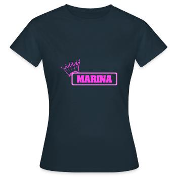 Marina comme couronne - T-shirt Femme - marine - Devant - AI Model Female 172 dark (172cm)