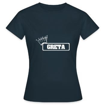 Prinzessin Greta - Frauen T-Shirt - Navy - Vorne - AI Model Female 172 dark (172cm)