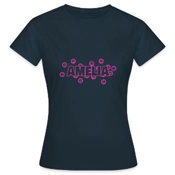 Vorname Amelia - Frauen T-Shirt - Navy - Vorne - AI Model Female 172 dark (172cm)