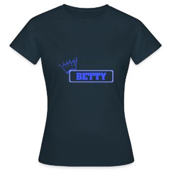Knuffig für Betty Schwester Tochter - Frauen T-Shirt - Navy - Vorne - AI Model Female 172 dark (172cm)