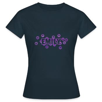 Emily als Name - Frauen T-Shirt - Navy - Vorne - AI Model Female 172 dark (172cm)