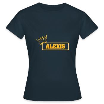 Name Alexis - Frauen T-Shirt - Navy - Vorne - AI Model Female 172 dark (172cm)
