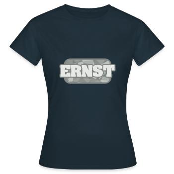 Ernst - Frauen T-Shirt - Navy - Vorne - AI Model Female 172 dark (172cm)