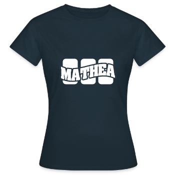 Geschenk für Mathea - Frauen T-Shirt - Navy - Vorne - AI Model Female 172 dark (172cm)