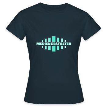 Geschenk für Mediengestalter - Frauen T-Shirt - Navy - Vorne - AI Model Female 172 dark (172cm)