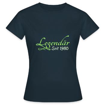 Légendaire 1980 - T-shirt Femme - marine - Devant - AI Model Female 172 dark (172cm)