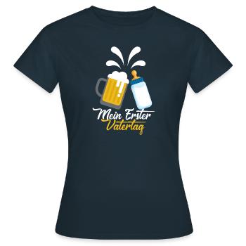 Mein Erster Vatertag Geschenk - Frauen T-Shirt - Navy - Vorne - AI Model Female 172 dark (172cm)