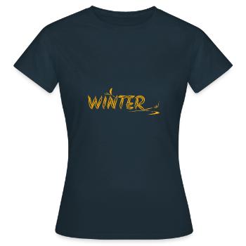 Winter - Frauen T-Shirt - Navy - Vorne - AI Model Female 172 dark (172cm)