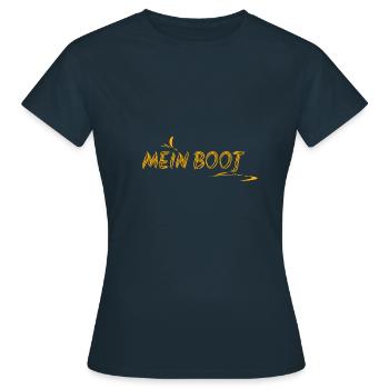 Geschenkidee Mein Boot Bootfahren Yacht - Frauen T-Shirt - Navy - Vorne - AI Model Female 172 dark (172cm)