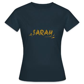 Vorname Sarah - Frauen T-Shirt - Navy - Vorne - AI Model Female 172 dark (172cm)