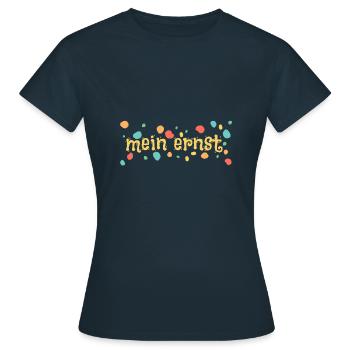 Ernst - Frauen T-Shirt - Navy - Vorne - AI Model Female 172 dark (172cm)