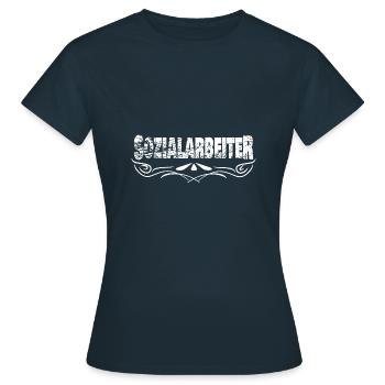 Mein Beruf ist Sozialarbeiter - Frauen T-Shirt - Navy - Vorne - AI Model Female 172 dark (172cm)
