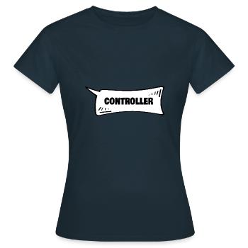 Speech Bubble Controller - Women's T-Shirt - navy - Front - AI Model Female 172 dark (172cm)