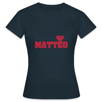 Idée cadeau Matteo - T-shirt Femme - marine - Devant - AI Model Female 172 dark (172cm)