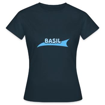 Gift for Basil - Women's T-Shirt - navy - Front - AI Model Female 172 dark (172cm)