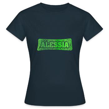 Vorname Alessia - Frauen T-Shirt - Navy - Vorne - AI Model Female 172 dark (172cm)
