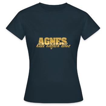 Frau Agnes - Frauen T-Shirt - Navy - Vorne - AI Model Female 172 dark (172cm)