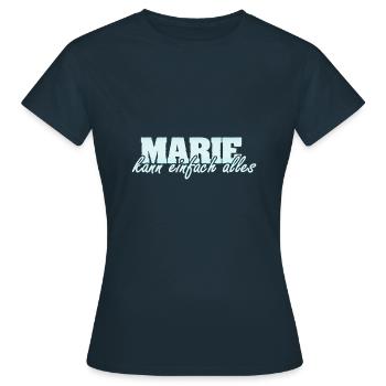 Marie - Frauen T-Shirt - Navy - Vorne - AI Model Female 172 dark (172cm)
