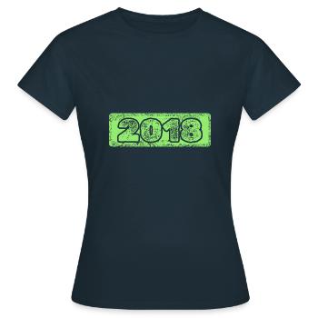 2018 2018 - Frauen T-Shirt - Navy - Vorne - AI Model Female 172 dark (172cm)