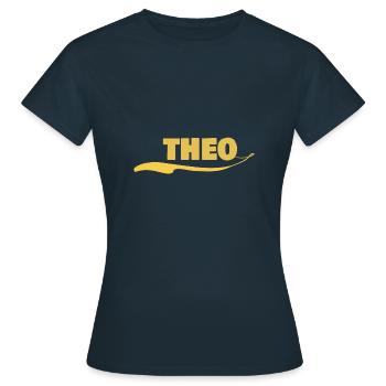 Cadeau pour theo - T-shirt Femme - marine - Devant - AI Model Female 172 dark (172cm)