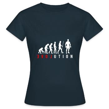 Evolution Haltère haltère Haltère Body Building Cadeau - T-shirt Femme - marine - Devant - AI Model Female 172 dark (172cm)