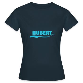 Étiquette nominative hubert - T-shirt Femme - marine - Devant - AI Model Female 172 dark (172cm)