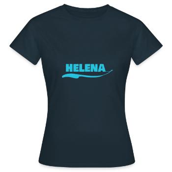 Namensschild Helena - Frauen T-Shirt - Navy - Vorne - AI Model Female 172 dark (172cm)
