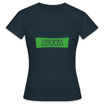 Alexa als Geburt - Frauen T-Shirt - Navy - Vorne - AI Model Female 172 dark (172cm)