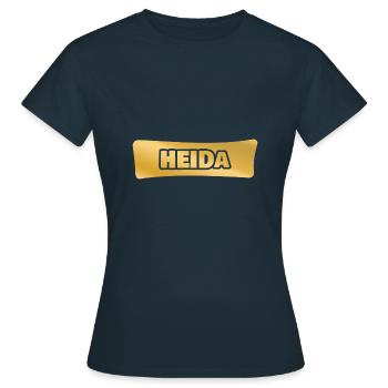 First name Heida - Women's T-Shirt - navy - Front - AI Model Female 172 dark (172cm)